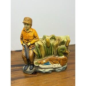 Vinatge Duck Hunter Cabin Decor Planter Hunter Rifle Succulents Desk Pens Lodge